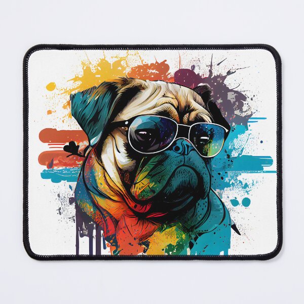 Item preview, Colorful cool French bulldog (pug) dog with sunglasses four designed and sold by MLArtifex.