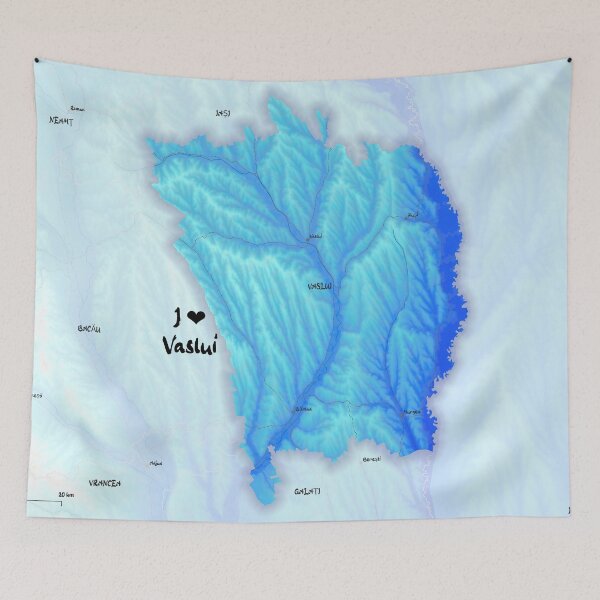 Item preview, Vaslui County Map, România designed and sold by maptheclouds.