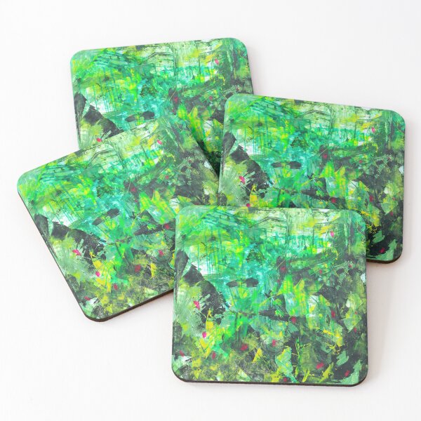 Item preview, 497. Hidden, green pink vibrant abstract play designed and sold by Veera Zukova.