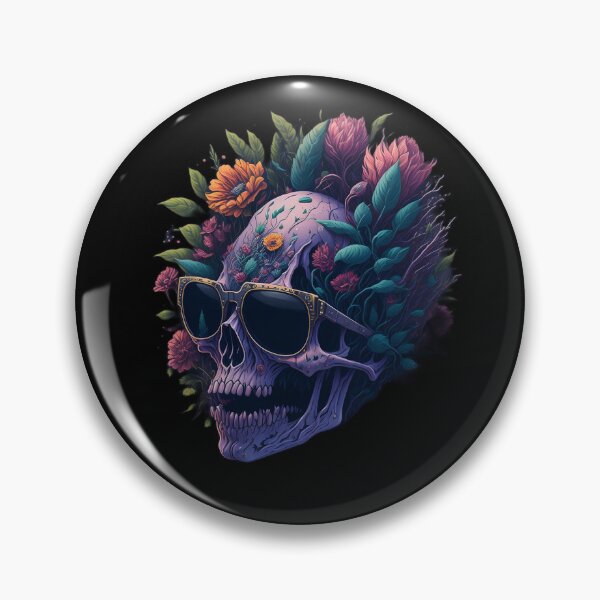 Item preview, Black Metal Flower Scull designed and sold by rockyRG.