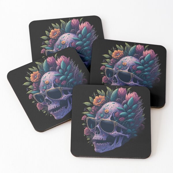 Item preview, Black Metal Flower Scull designed and sold by rockyRG.