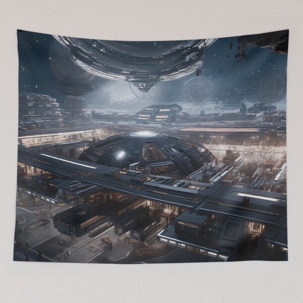 Item preview, Cosmic Hub: A Busy Spaceport designed and sold by PrintCove.