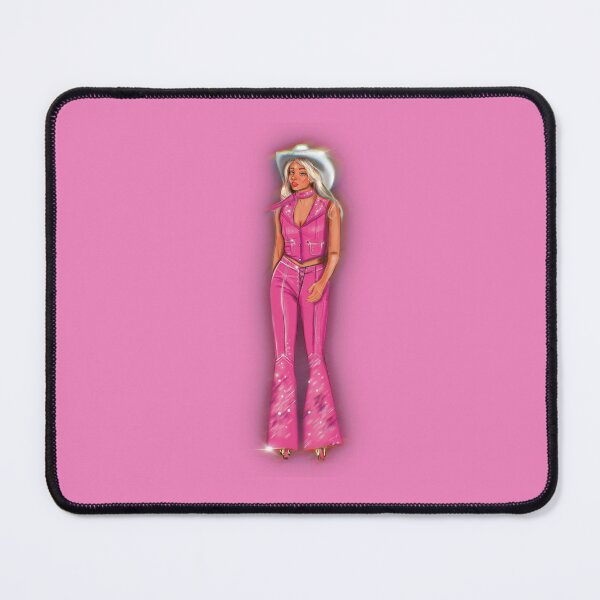 Item preview, Barbara Millicent Roberts Cowboy On Roller-skates (Pink/ Blue Background) designed and sold by xsaxsandra.