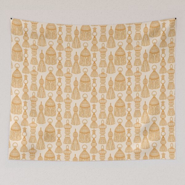 Item preview, Passementerie Tassels Pattern - Fulvous Orange on Antique White designed and sold by rnmarts.