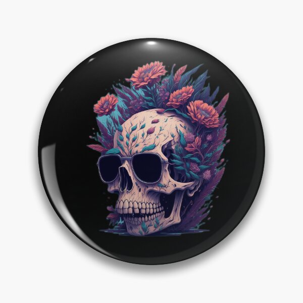 Item preview, Black Metal Flower Scull designed and sold by rockyRG.
