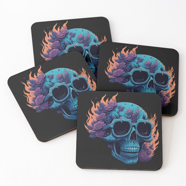 Item preview, Black Metal Flower Fire Scull designed and sold by rockyRG.