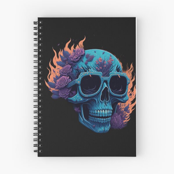 Item preview, Black Metal Flower Fire Scull designed and sold by rockyRG.