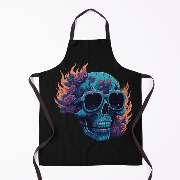 Item preview, Black Metal Flower Fire Scull designed and sold by rockyRG.