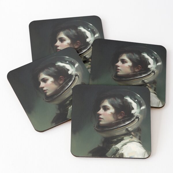 Item preview, Gothic Female Astronaut Moody Vintage Portrait designed and sold by WalterWhatFace.