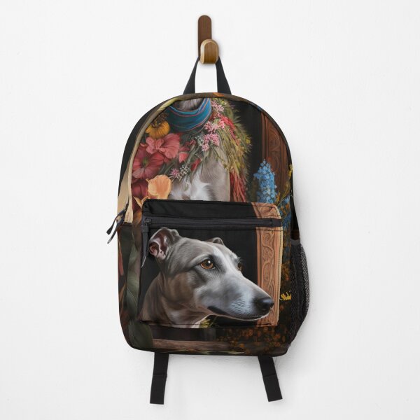 Item preview, Portrait of a greyhound dog among roses, aloe vera and plants designed and sold by hAITHAM1985.
