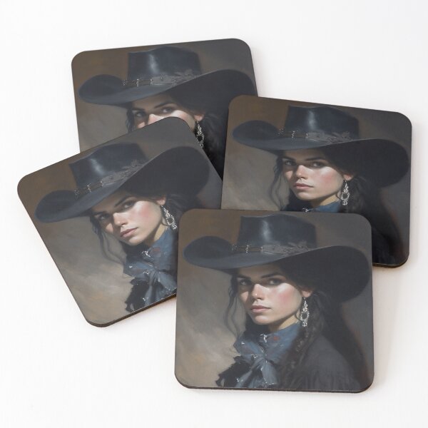 Item preview, Gothic Cowgirl Moody Vintage Oil Painting designed and sold by WalterWhatFace.