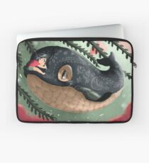 Girl doodling on her sky whale Laptop Sleeve