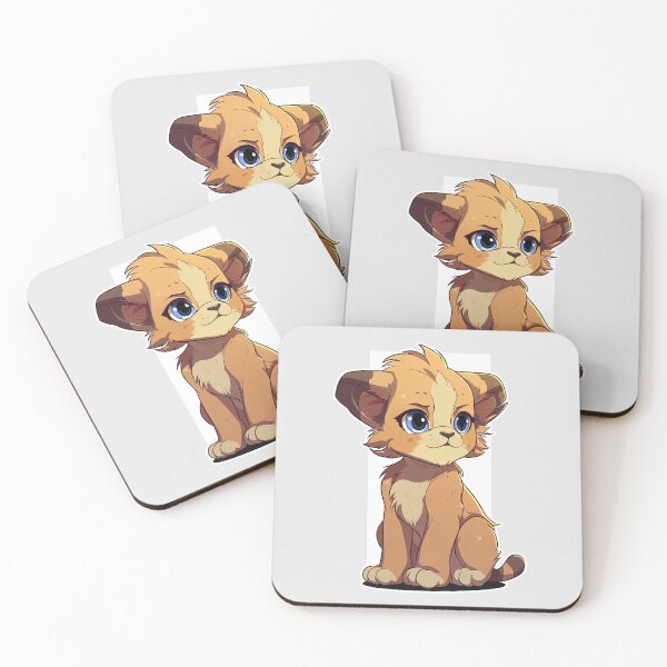 Item preview, Seated lion cub with tufted head, big ears and blue eyes. designed and sold by Andrew Shishkin.