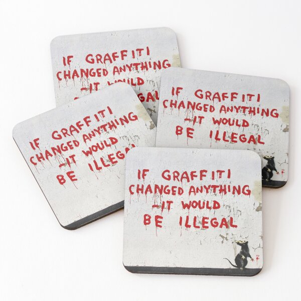 Item preview, BANKSY Graffiti Quote Rat designed and sold by WE-ARE-BANKSY.