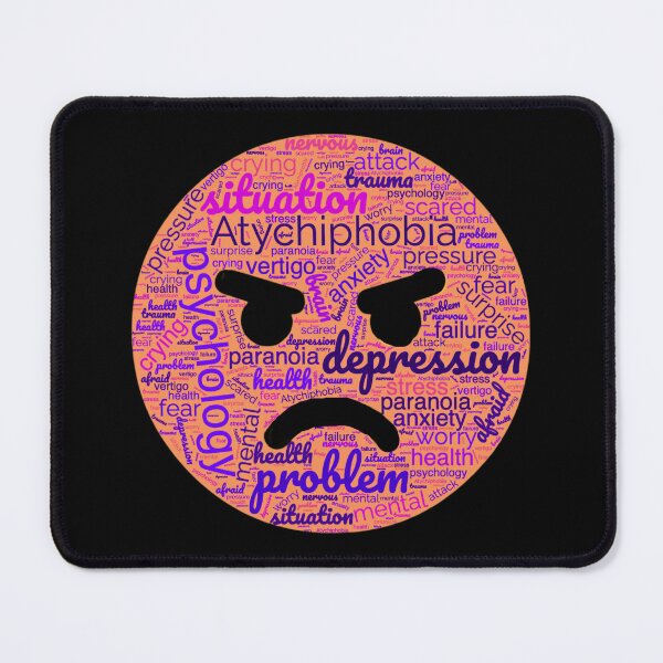 Item preview, Atychiphobia - fed up from atychiphobia angry emoji word cloud designed and sold by mehak Khan.