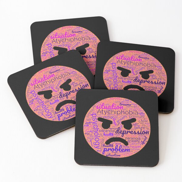 Item preview, Atychiphobia - fed up from atychiphobia angry emoji word cloud designed and sold by mehak Khan.