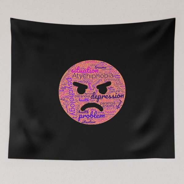 Item preview, Atychiphobia - fed up from atychiphobia angry emoji word cloud designed and sold by mehak Khan.