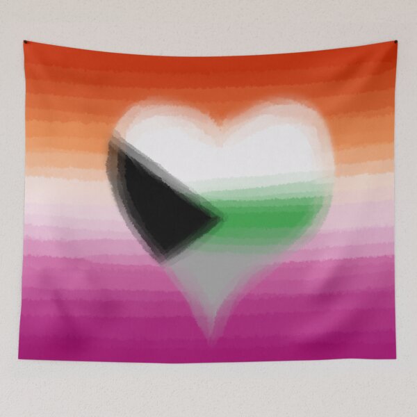 Aperçu de l'œuvre Watercolor Lesbian Demiromantic Pride Flag créée et vendue par Sum-Thangs.