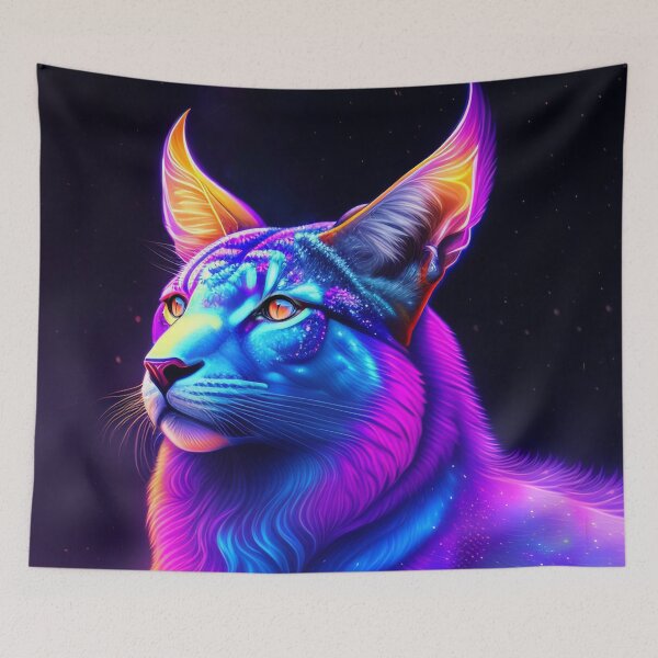 Item preview, cat therian, cyber tiger mythical tiger digital painting designed and sold by ramwebroom.