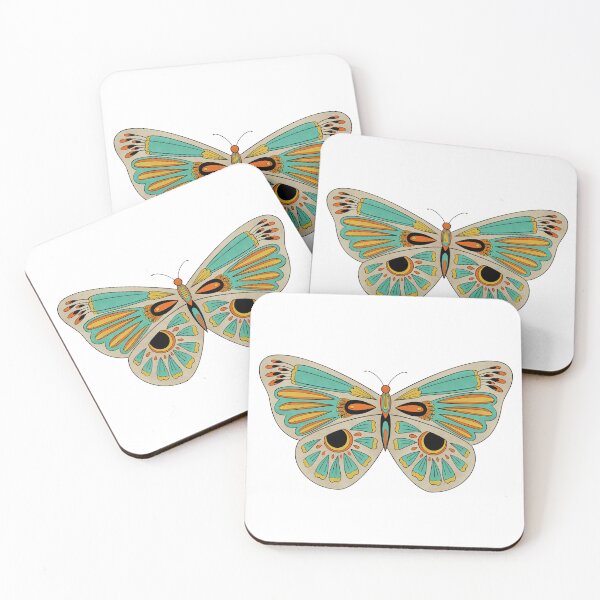Item preview,  Neutral floral tattooed butterfly designed and sold by LibbyHaggerArt.