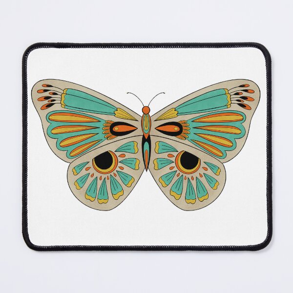 Item preview, Neutral floral tattooed butterfly designed and sold by LibbyHaggerArt.