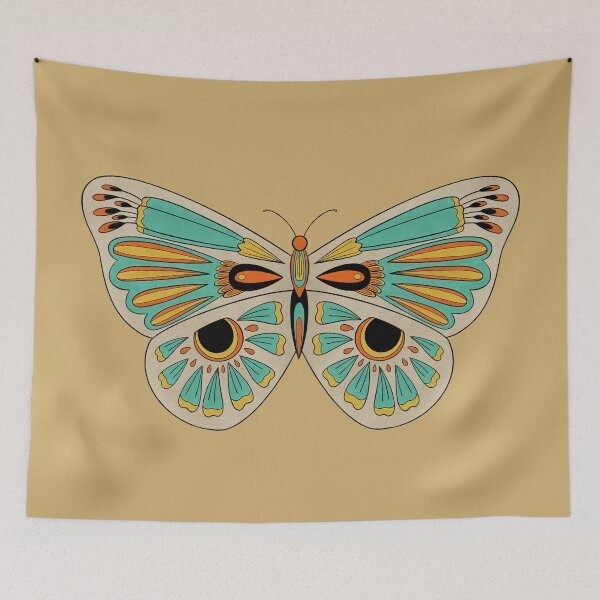 Item preview,  Neutral floral tattooed butterfly designed and sold by LibbyHaggerArt.