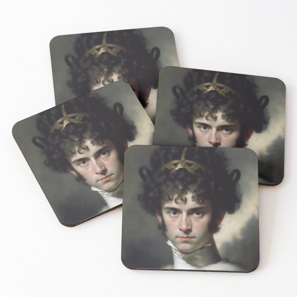 Item preview, Curly Haired Man Moody Vintage Dark Painting  designed and sold by WalterWhatFace.
