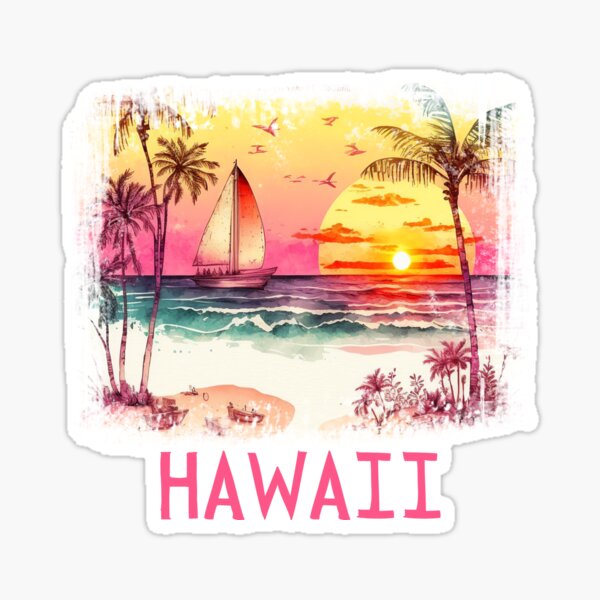 Artikel-Vorschau von Hawaii Palm Tree Beach Urlaub Sommer und Surfen, designt und verkauft von CLOUDREST.