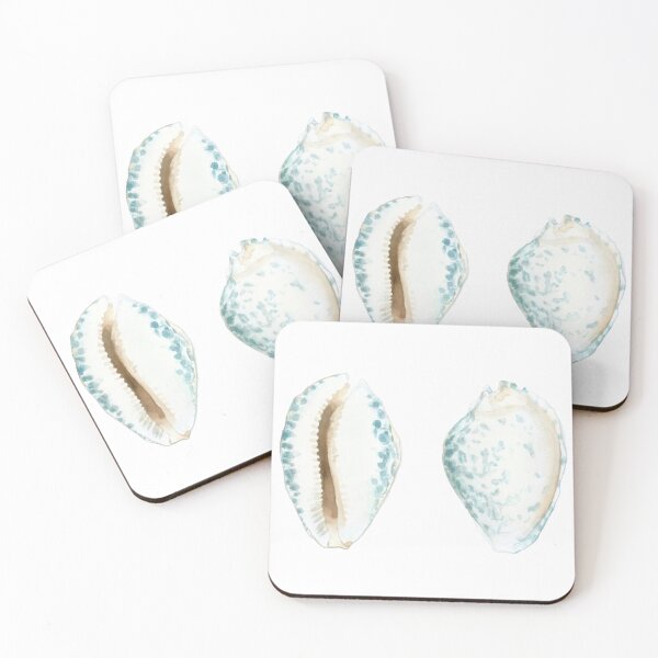 Item preview, Blue Leopard Cowrie Shell Vintage Illustration designed and sold by Corinne Alexa Jackson.
