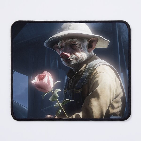 Item preview, Pigman Farman - Digital Art of an Old Charismatic Farman Holding a Giant Rose designed and sold by CreationP.