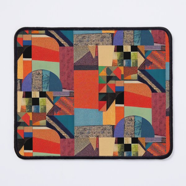 Item preview, fabric and leather patchwork in vibrant colours designed and sold by m14arts.