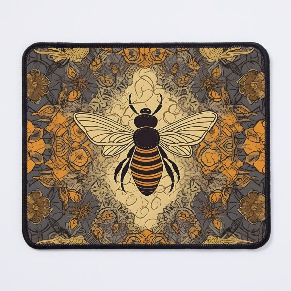 Item preview, Vintage Abstract Flower Bee Pattern designed and sold by PatternBestFan.