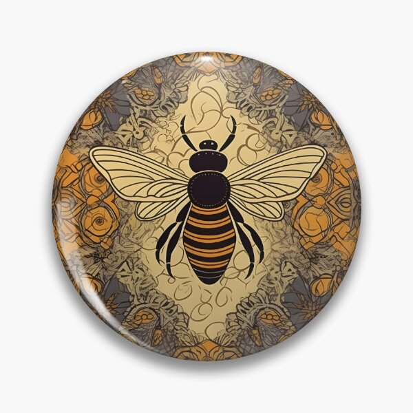 Item preview, Vintage Abstract Flower Bee Pattern designed and sold by PatternBestFan.