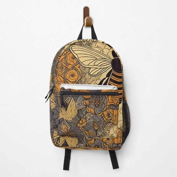 Item preview, Vintage Abstract Flower Bee Pattern designed and sold by PatternBestFan.