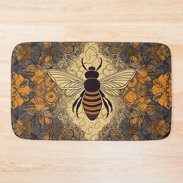 Item preview, Vintage Abstract Flower Bee Pattern designed and sold by PatternBestFan.