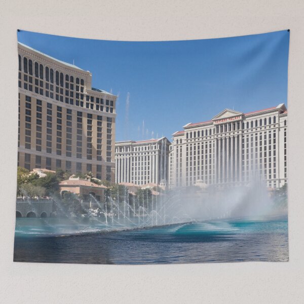 Item preview, Splash and Mist Hugged by Luxury Hotels - Bellagio Fountains Las Vegas designed and sold by Georgia Mizuleva.