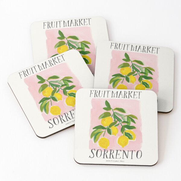Item preview, Sorrento Fruit Market Lemons Watercolor Painting designed and sold by toastedpixels.