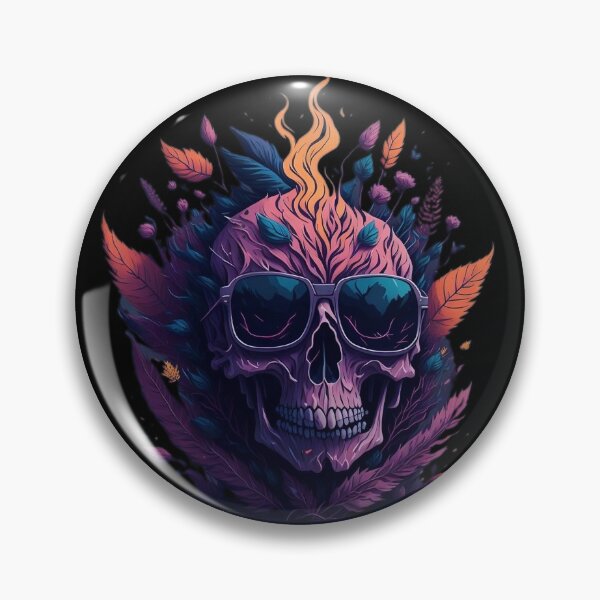 Item preview, Black Metal Flower Fire Scull designed and sold by rockyRG.