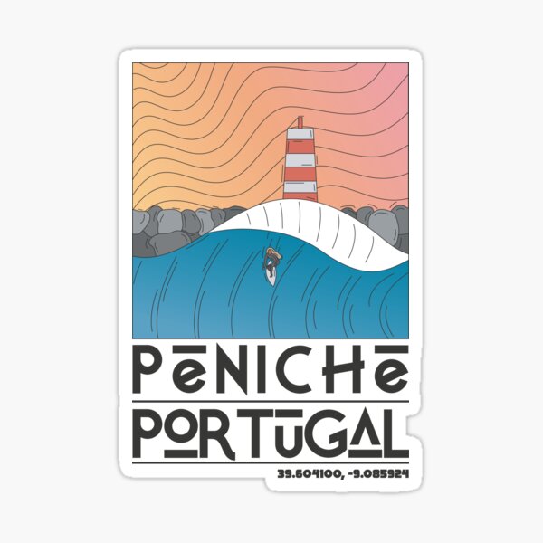 Aperçu de l'œuvre Peniche Portugal Voyage Rétro créée et vendue par JDP--Designs.