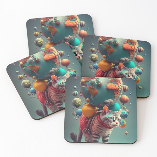 Item preview, Environmentalist Cyberpunk Cat celebrating Earth Day - surrealist AI Generated Art designed and sold by Flowsaiartshop.