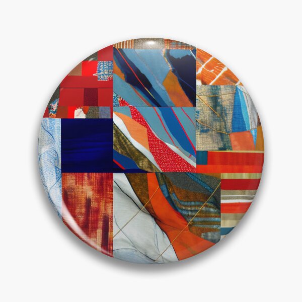 Item preview, patchwork in vibrant colours of fabric and leather  designed and sold by m14arts.