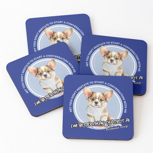 Item preview, better than chatbot AI - corgi professor designed and sold by PositiveIdeas.