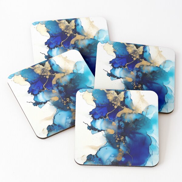Item preview, Blue Lagoon - Abstract Alcohol Ink Art designed and sold by inkvestor.