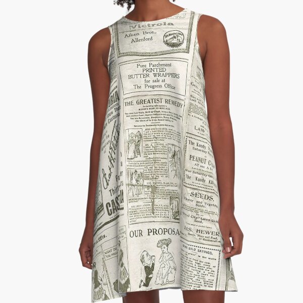 Newspaper print 2024 dress for sale