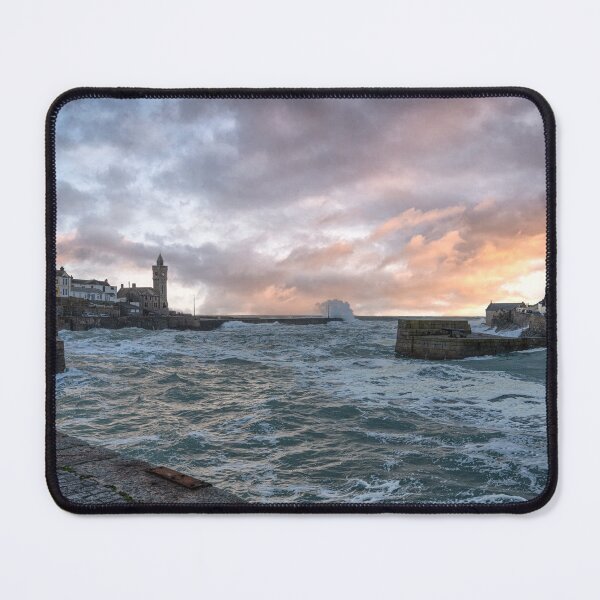 Item preview, Porthleven Harbour Cornwall storm designed and sold by kathleenjean.