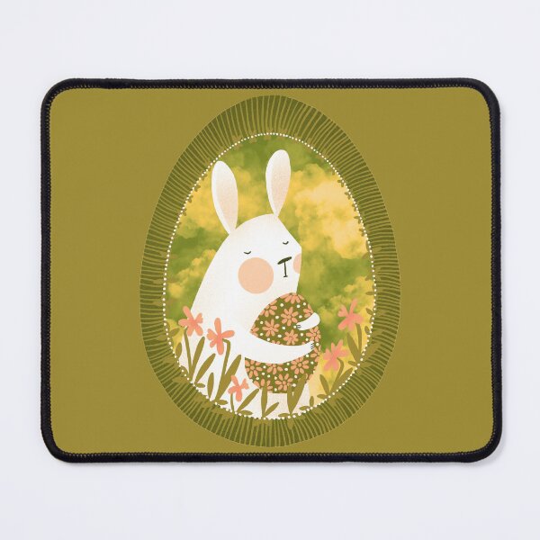 Item preview, Cute white bunny with floral easter egg decoration, version 4 designed and sold by IULIART.