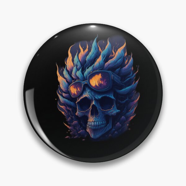 Item preview, Fire Rock Metal Flower Scull designed and sold by rockyRG.