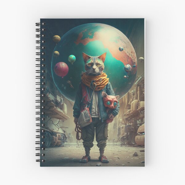 Item preview, Environmentalist Cyberpunk Cat celebrating Earth Day - surrealist AI Generated Art designed and sold by Flowsaiartshop.