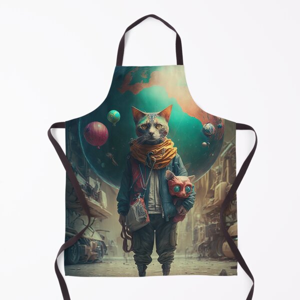 Item preview, Environmentalist Cyberpunk Cat celebrating Earth Day - surrealist AI Generated Art designed and sold by Flowsaiartshop.