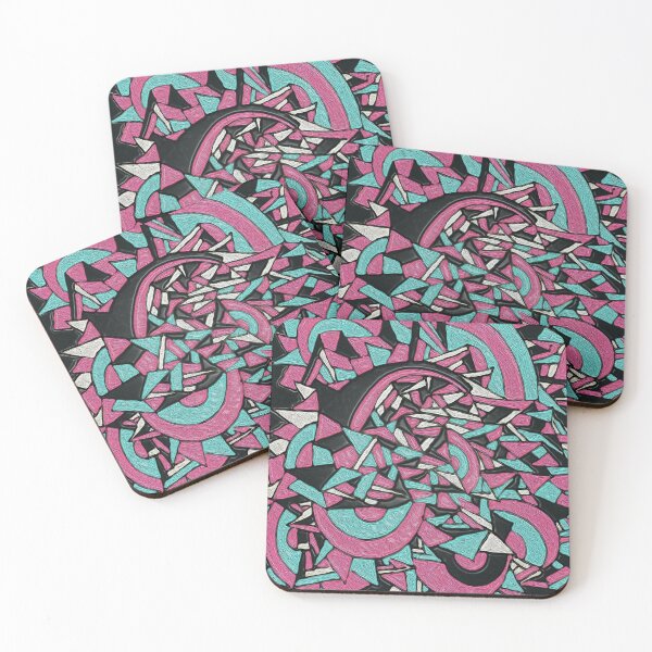 Artikelvorschau, Rainbowing, Pink Black, Baby Blue, abstrakte Kunst entworfen und verkauft von ubustudio.
